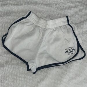 White Yacht Club Shorts with navy Trim from italian boutique